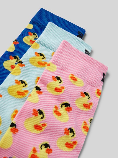 Happy Socks Socken mit Label-Details Modell 'Rubber Duck' im 3er-Pack Blau 2