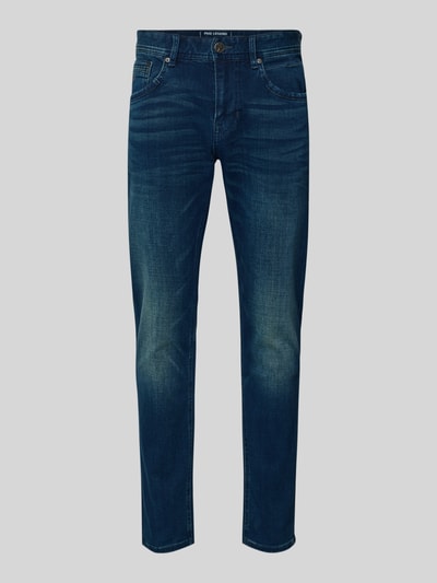 Produktfoto, Jeans mit Label-Detail Modell 'Tailwheel JEA' von PME Legend in Dunkelblau, Slim-Fit, 5-Pocket-Design, Baumwollmischung mit Stretch-Anteil