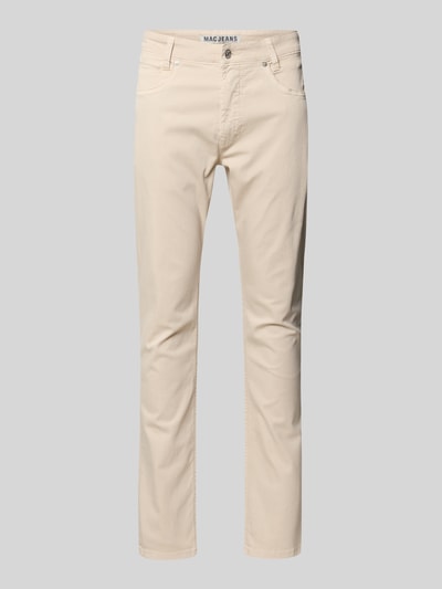 Produktfoto, Hose mit Eingrifftaschen Modell 'Arne Pipe' von MAC aus Baumwoll-Mix mit Stretch-Anteil, Slim Fit, beige, glatte Oberfläche