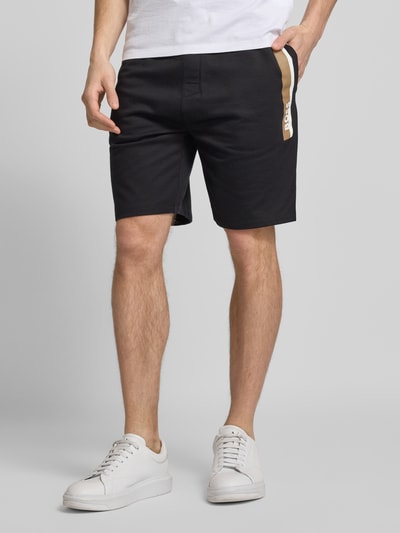 BOSS Regular Fit Sweatshorts mit Label-Print Black 4