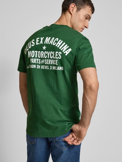 DEUS EX MACHINA T-shirt met labelprint, model 'Milano' Donkergroen - 3