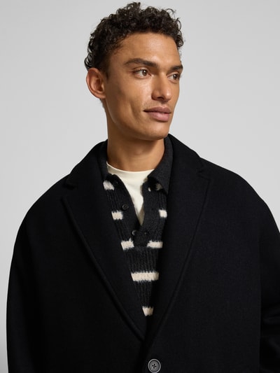 SELECTED HOMME Regular fit lange wollen jas met reverskraag, model 'MILO' Zwart - 3