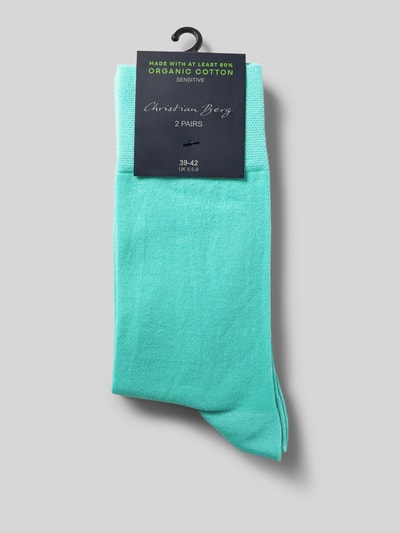 Christian Berg Men Socken mit Label-Print Helltuerkis 3