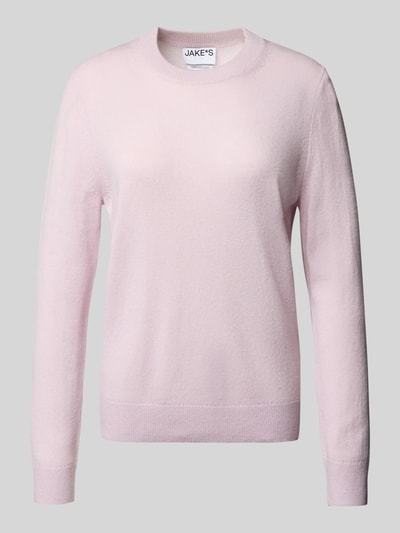 Jake*s Casual Strickpullover aus Kaschmir mit Rundhalsausschnitt Rose 2