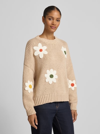 Apricot Strickpullover mit gerippten Abschlüssen Sand 4