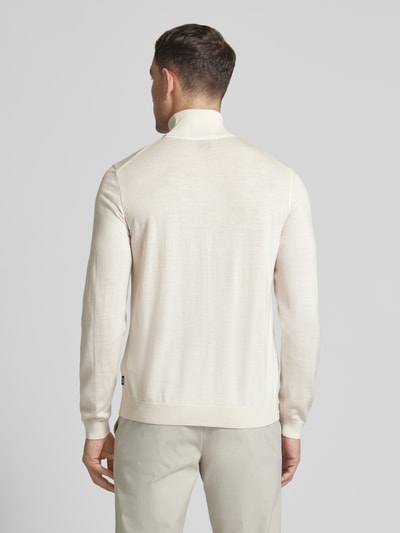 BOSS Gebreide pullover van scheerwol met col Offwhite - 5