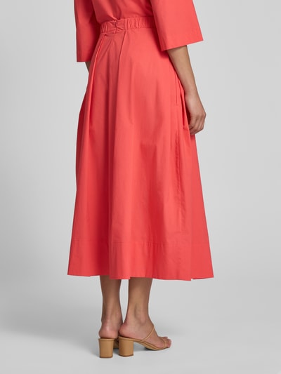 MORE Midirok in A-lijn met plooien Rood - 5