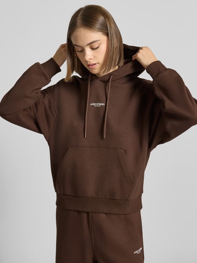 JJXX Relaxed Fit Hoodie aus Baumwoll-Mix Modell 'VESTERBRO' Dunkelbraun 3