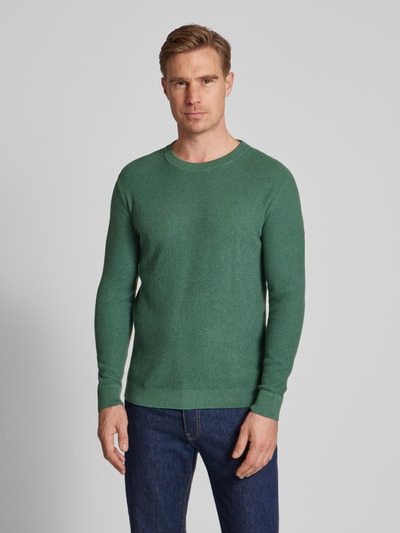 Tom Tailor Regular Fit Strickpullover aus reiner Baumwolle Dunkelgruen 4