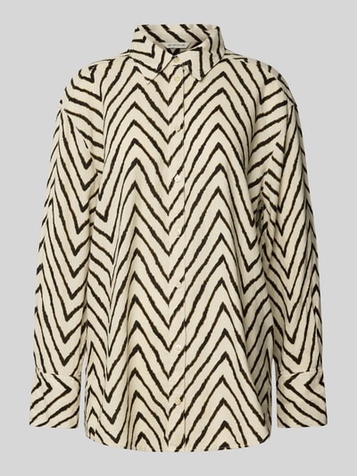 Tom Tailor Oversized overhemdblouse van een mix van linnen en viscose Beige - 2