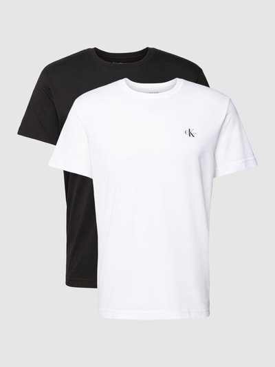 Calvin Klein Jeans Regular Fit T-Shirt mit Logo-Print im 2er-Pack Weiss 2