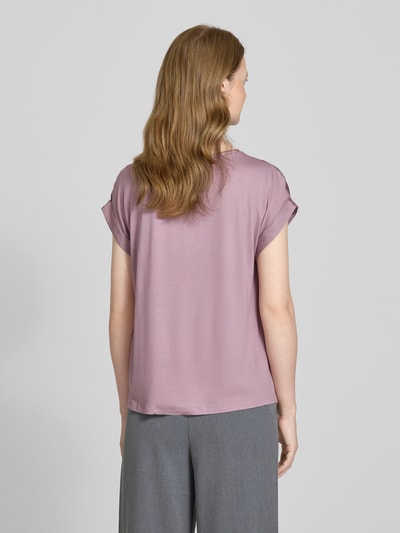 Vila Blusenshirt aus Satin mit Rundhalsausschnitt Modell 'ELLETTE' Mauve 5