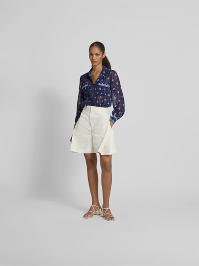 Self-Portrait Hemdbluse im semitransparentem Design Blau 1