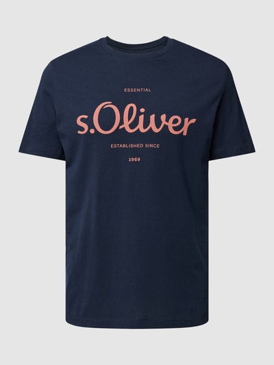 s.Oliver RED LABEL T-shirt z nadrukiem z logo Granatowy 2