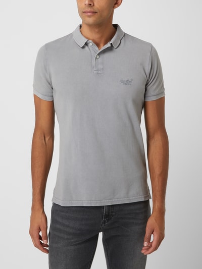 Superdry Poloshirt aus Baumwolle  Hellgrau Melange 4