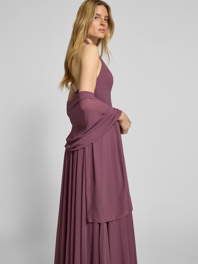 Mascara Avondjurk met halter Oudroze - 3