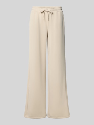 Smith and Soul Wide leg sweatpants met elastische band, model 'SCUBA' Offwhite gemêleerd - 2