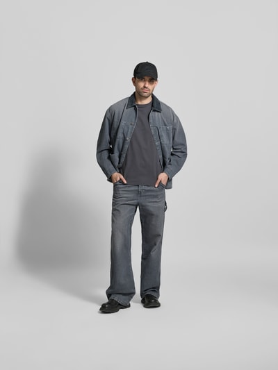 Officine Générale T-shirt o kroju regular fit z czystej bawełny Antracytowy 1
