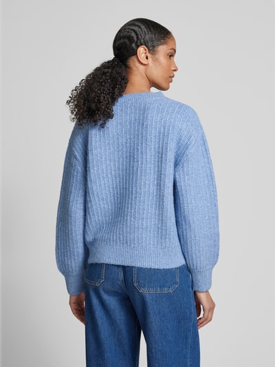 Tom Tailor Loose Fit Strickpullover mit Paillettenbesatz Hellblau 5