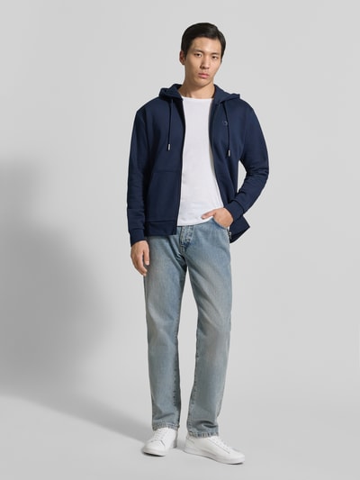 Tom Tailor Denim Regular Fit Sweatjacke aus Baumwoll-Mix Dunkelblau 1