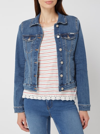 Tom Tailor Denim Kurtka jeansowa w dekatyzowanym stylu z kieszeniami z patką Jeansowy niebieski melanż 4