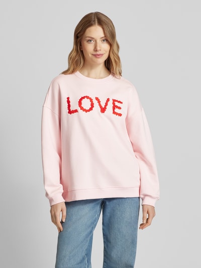 Smith and Soul Oversized Sweatshirt mit Label-Stitching Rosa 4