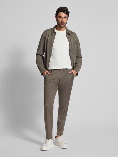 Drykorn Spodnie materiałowe o kroju slim fit w kant model ‘Ajend’ Khaki 1