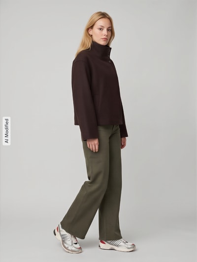 PIECES Regular Fit Blouson mit Stehkragen Modell 'GNES' Dunkelbraun 1