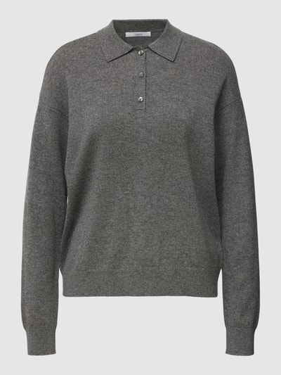 Jake*s Casual Gebreide pullover met korte knoopsluiting Donkergrijs gemêleerd - 2