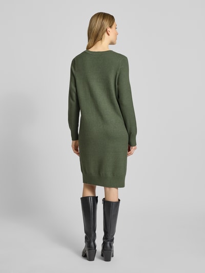 Christian Berg Woman Knielanges Strickkleid mit Rundhalsausschnitt Oliv Melange 5