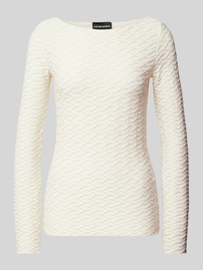 Emporio Armani Longsleeve mit U-Boot-Ausschnitt Weiss 1