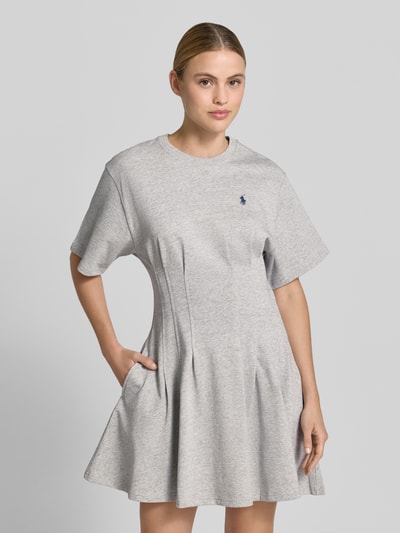 Polo Ralph Lauren Leicht ausgestelltes Sweatkleid aus reiner Baumwolle Hellgrau Melange 4