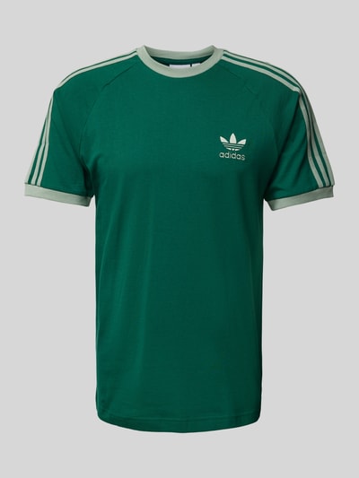 adidas Originals T-Shirt mit gerippten Abschlüssen Dunkelgruen 2