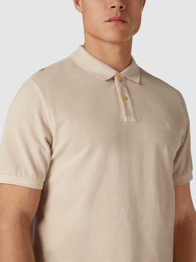 Marc O'Polo Poloshirt mit kurzer Knopfleiste Hellgrau 3