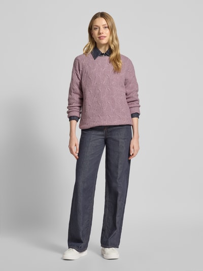 Vila Strickpullover mit Strukturmuster Modell 'LASSIA' Mauve 1