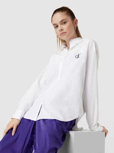 Calvin Klein Jeans Hemdbluse mit Label-Stitching Weiss 3