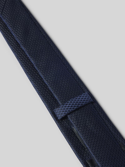 OLYMP Zijden stropdas met labeldetail Marineblauw - 3