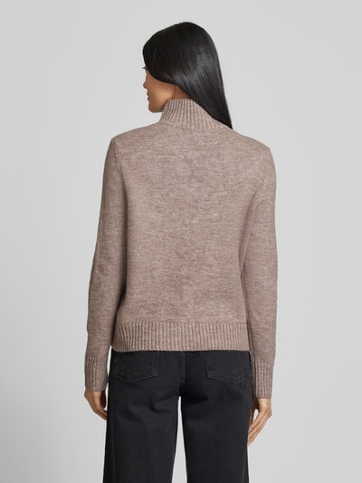 Christian Berg Woman Strickpullover mit gerippten Abschlüssen Taupe Melange 5