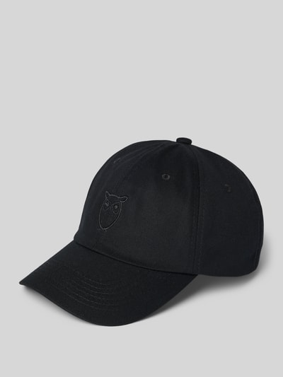 Knowledge Cotton Apparel Basecap mit Motiv-Stitching Black 1