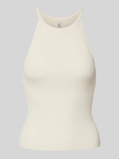 Only Slim Fit Top aus Feinstrick-Viskose-Mix Modell 'GEMMA' Offwhite 2