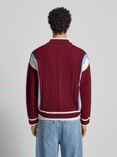 adidas Originals Regular fit jack in gebreide look, model 'Wicons' Bordeaux - 5