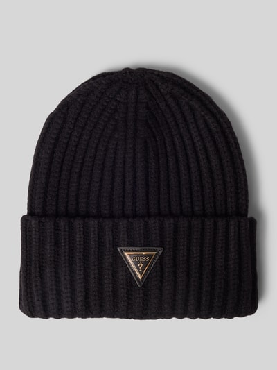 GUESS Mütze aus Viskose-Mix mit Logo-Applikation Modell 'NOELLE' Black 1