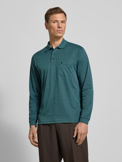 RAGMAN Regular Fit Poloshirt mit Brusttasche Modell 'Fineliner' Petrol 4