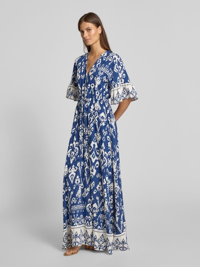 B.Young Maxikleid mit V-Ausschnitt Modell 'JASMINA' Marine 1