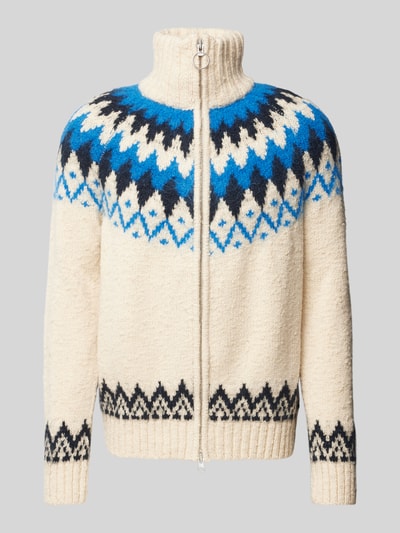 Gant Strickjacke mit Reißverschluss Modell 'JACQUARD' Offwhite 1