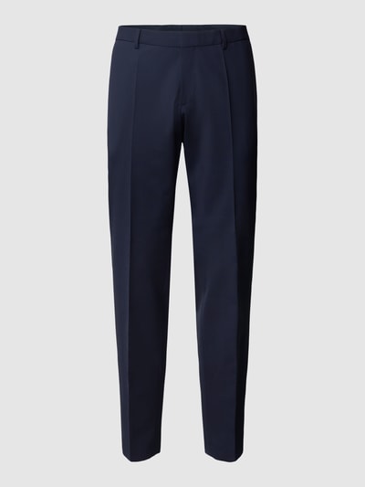 BOSS Slim fit pantalon van scheerwolmix, model 'Genius' Blauw - 2