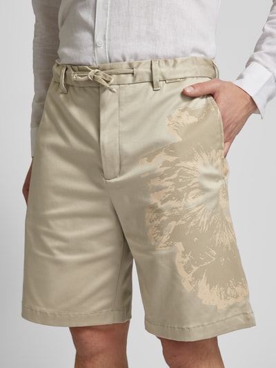 CK Calvin Klein Korte straight leg broek met bloemenprint, model 'COOLMAX' Beige - 3