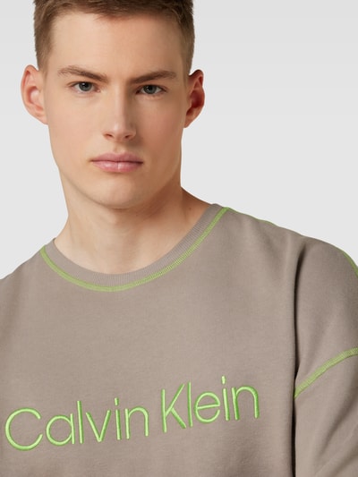Calvin Klein Underwear Sweatshirt mit Kontrastnähten Modell 'FUTURE' Taupe 3