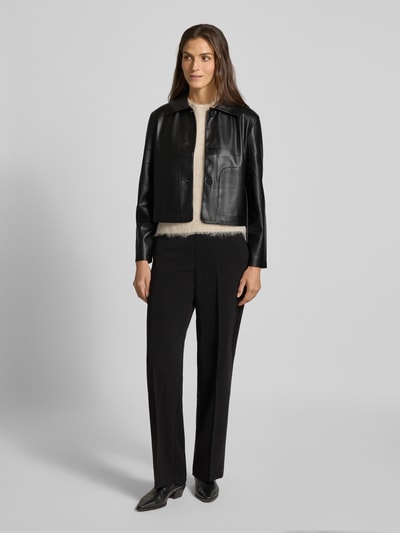 Someday Regular Fit Blazer in Leder-Optik Modell 'Neather' Black 1