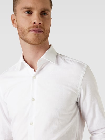 HUGO Slim fit zakelijk overhemd met kentkraag, model 'Kenno' Wit - 3